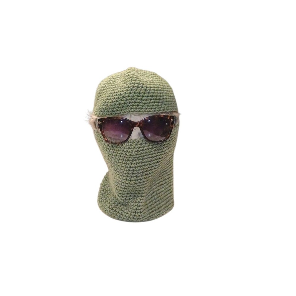 hand crocheted ski mask balaclava hat brown unisex Supports Vet Student